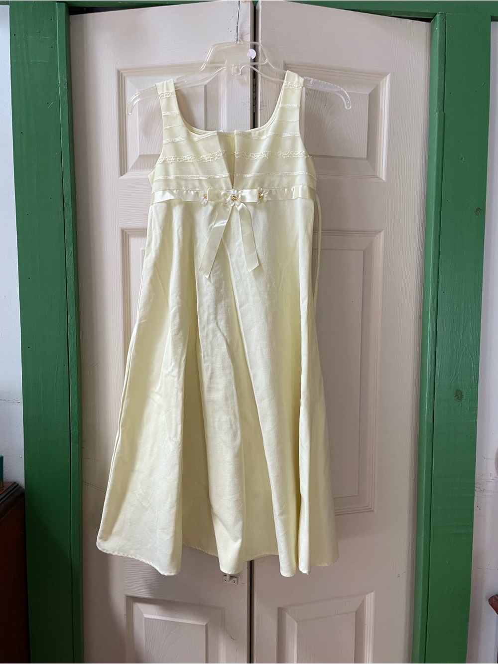 Bonnie Jean Pale Yellow Satin Ribbon Formal Dress for Girls